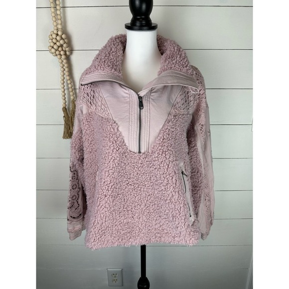 NWOT Free People Care FP Seaside Fleece in Laveneder/Pink XS
